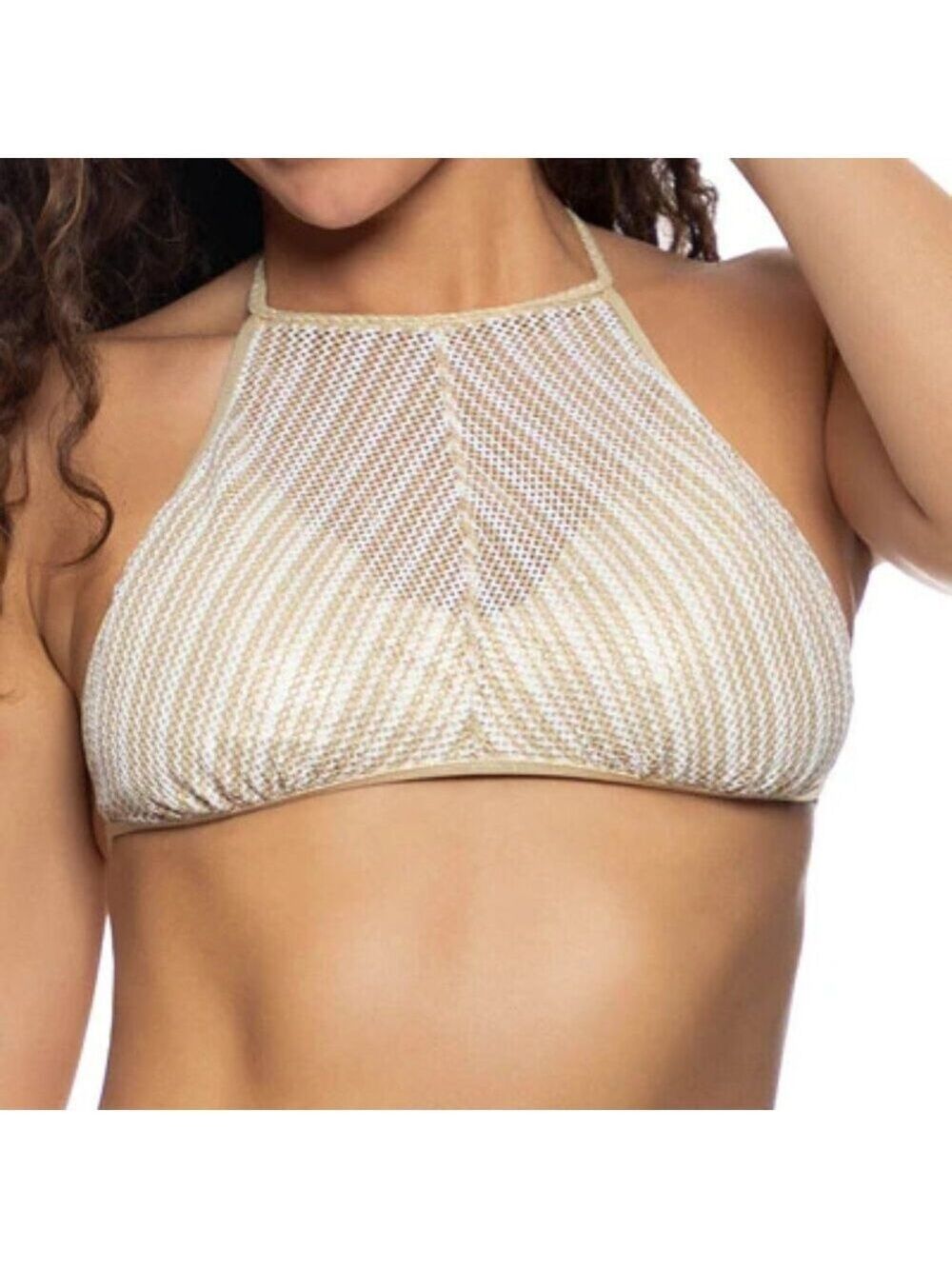 **luli fama** Miami Desert Babe High Neck Illusion Halter Top Medium NWT